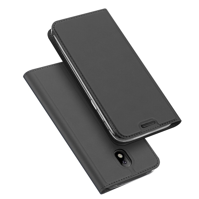 Husa carte flip wallet Dux Ducis pentru Samsung Galaxy J7 2017, gri