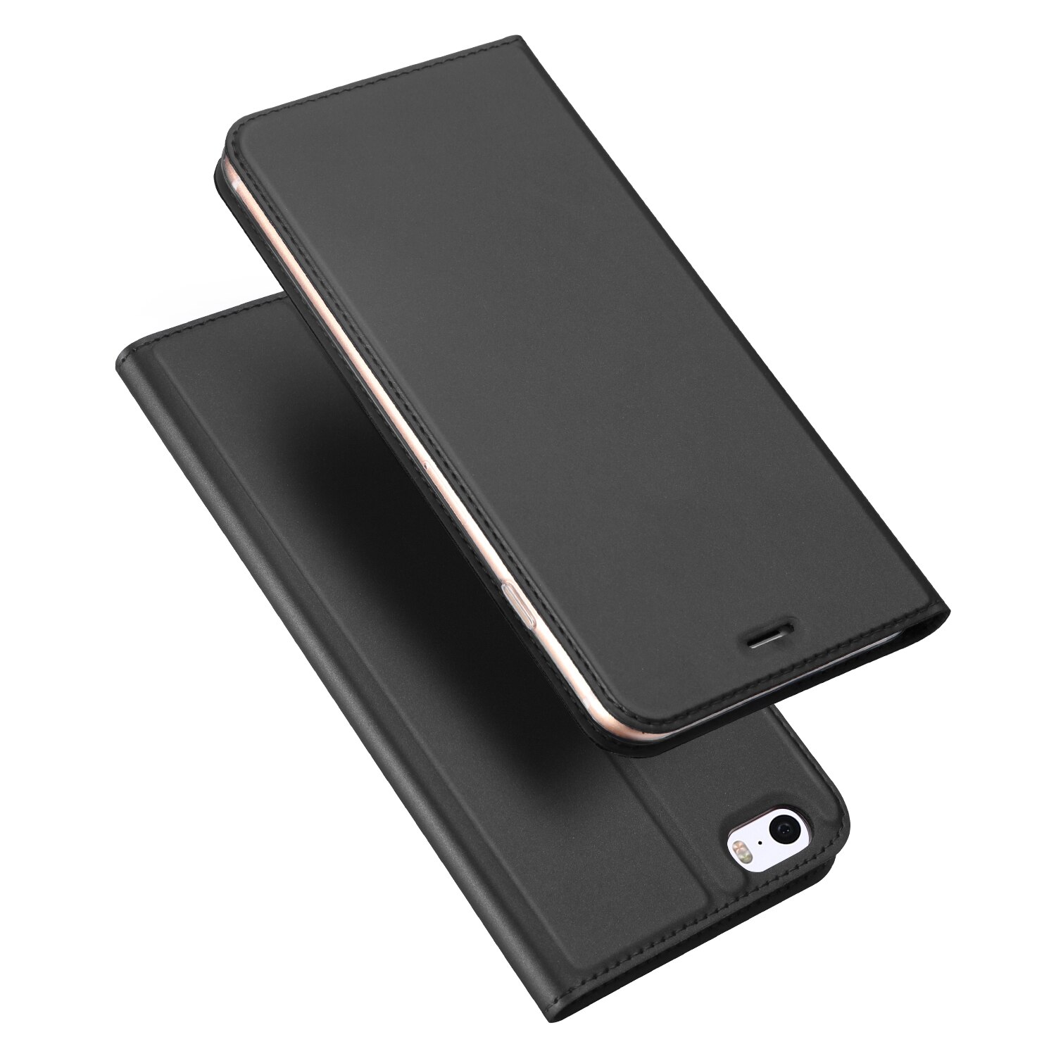 Husa carte flip wallet Dux Ducis pentru iphone 5/5S, gri