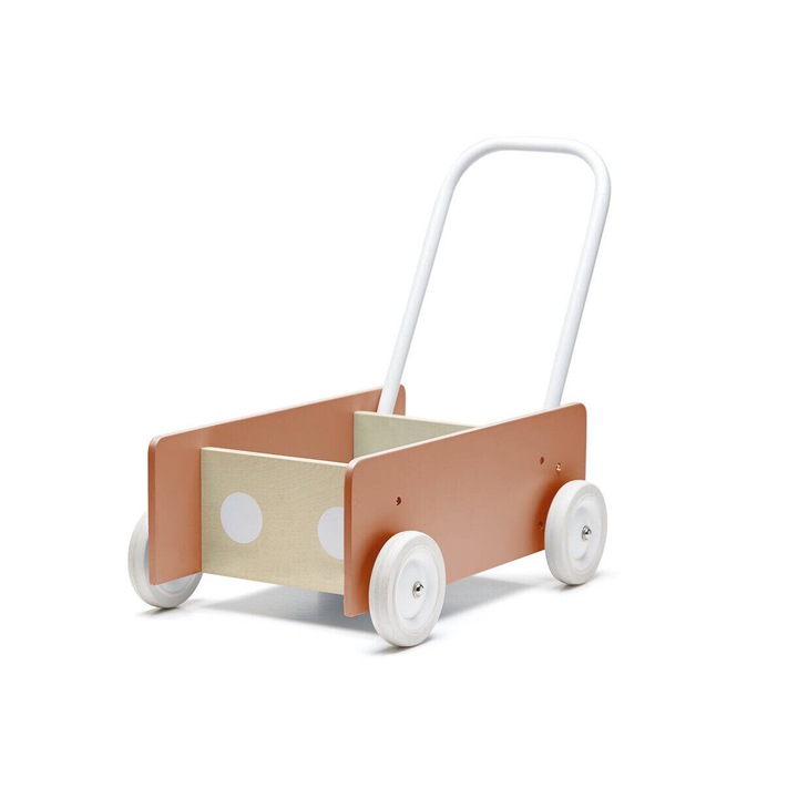 Bébikomp, Fa, Kid's Concept, 2 fogantyú állás, állítható kerekek, tarka, 1 éves kortól