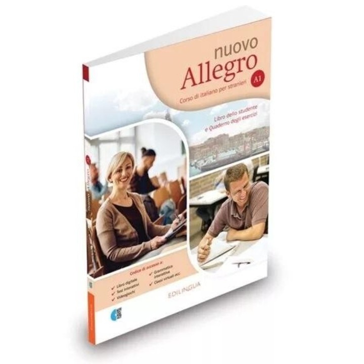 Nuovo Allegro A1, manual si exercitii, EDILINGUA, 208 pagini, 280x217 mm, brosata