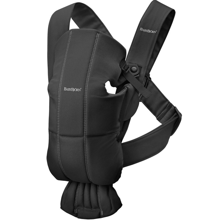 BabyBjorn Mini - marsupiu pentru nou-nascuti, negru, 3,2-11 kg
