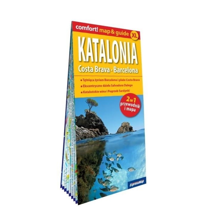 Comfort! map&guide XL Katalonia, ExpressMap, format 245x119 mm, 2 pagini, laminat, 2024