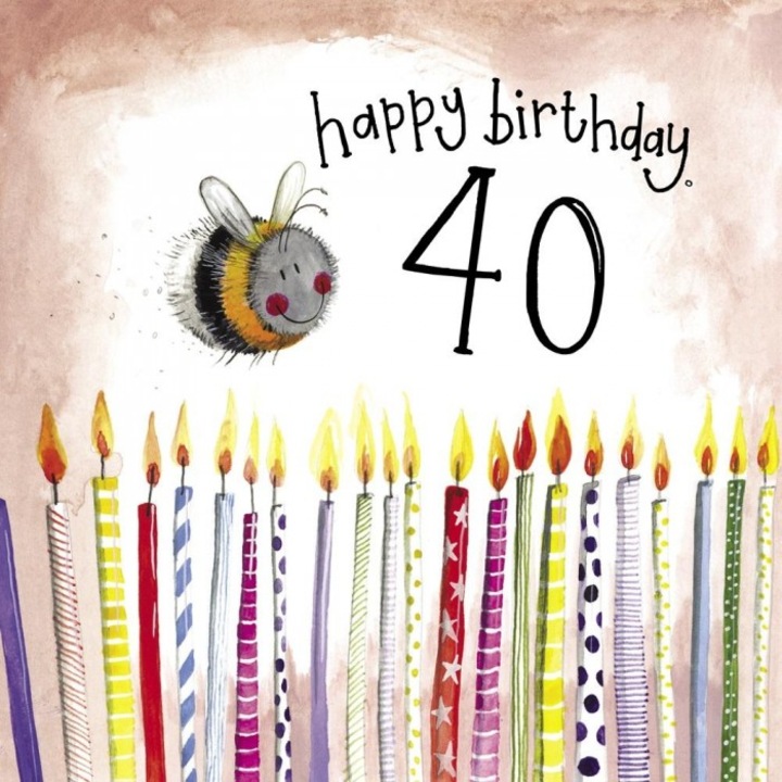 Felicitare Happy Birthday 40, Alex Clark, Multicolor