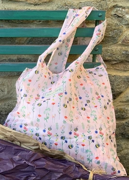 Virágos bevásárlótáska, Alex Clark, újrahasználható, 455x408mm