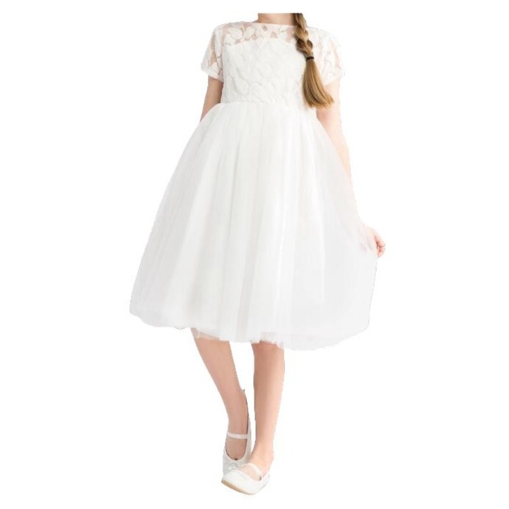 Elegáns Szív alakú Ruha Kislányoknak - Finom Csipke, Egyedi Szív Alakú Kivágással