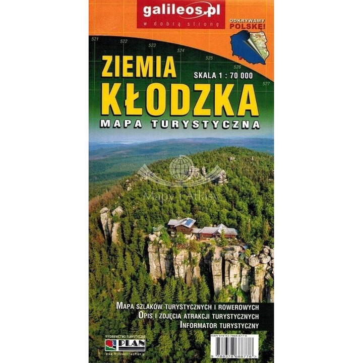 Mapa- Ziemia Klodzka 1:70 000, Plan, 242x138 mm, 2 pagini, brosata, 2024