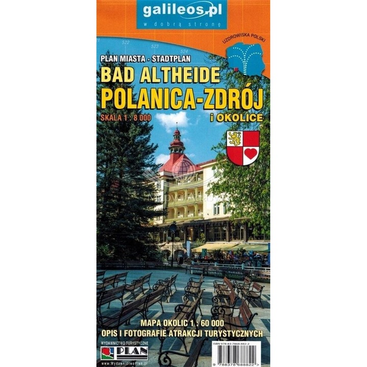 Mapa - Polanica Zdrój i okolice 1:8 000, Plan, 242x122 mm, 2 pagini, brosata, 2024