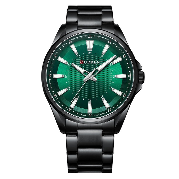 Férfi karóra Curren Caillerieе, Rozsdamentes acél, Kronográf, Fekete / Zöld