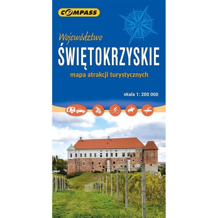 Świętokrzyskie mapa atrakcji tur. 1:200 000, COMPASS, format B1 (68x98 cm), 2024