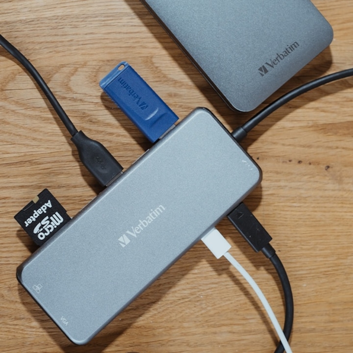 Carda microSDHC 32GB V10 cu adaptor, Verbatim, viteza Class 10, neagra, set