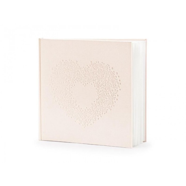 Carte de oaspeti, PartyDeco, roz deschis, 20,5x20,5cm, 22 pagini