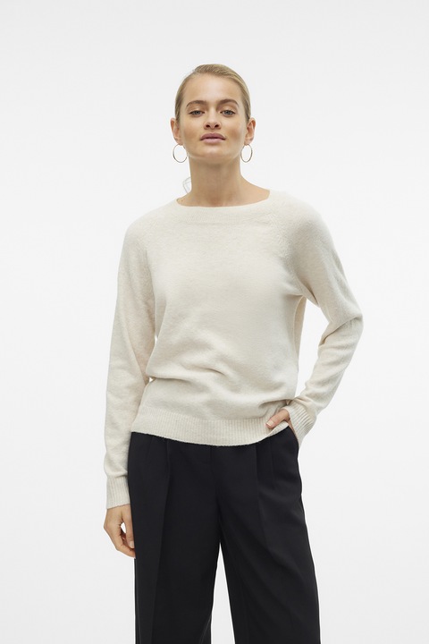 Vero Moda, Пуловер Doffy с реглан ръкави, Бял