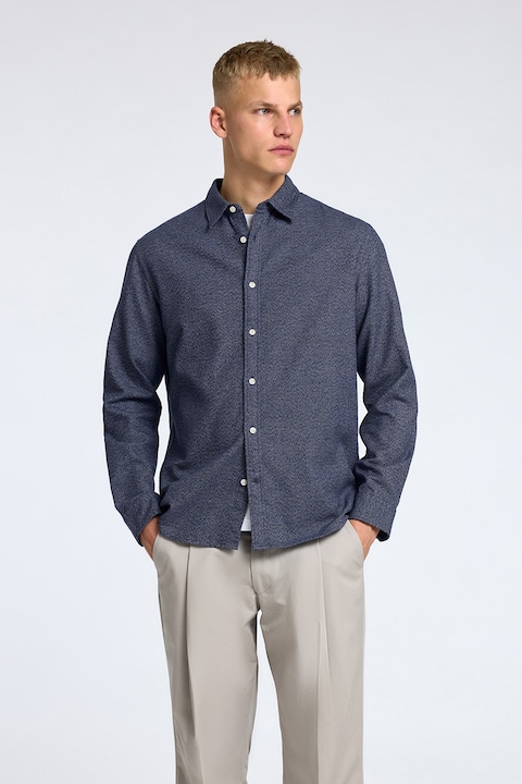 Selected Homme, Camasa de bumbac organic cu maneci lungi, Albastru prafuit, S