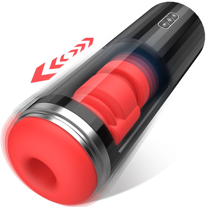 3 az 1-ben automata maszturbátor, METOY, 7 vibrációs mód, 1 forgásmód, tpe anyag, USB töltés, fekete, 28,9x9x15,6 cm