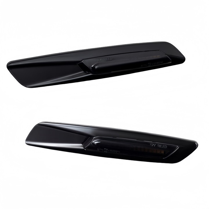 Set 2 buc lampi led, Pentru semnalizare laterala dinamic, Pentru E60, E61, E90, E91, E81, E82, E88, Negru afumat