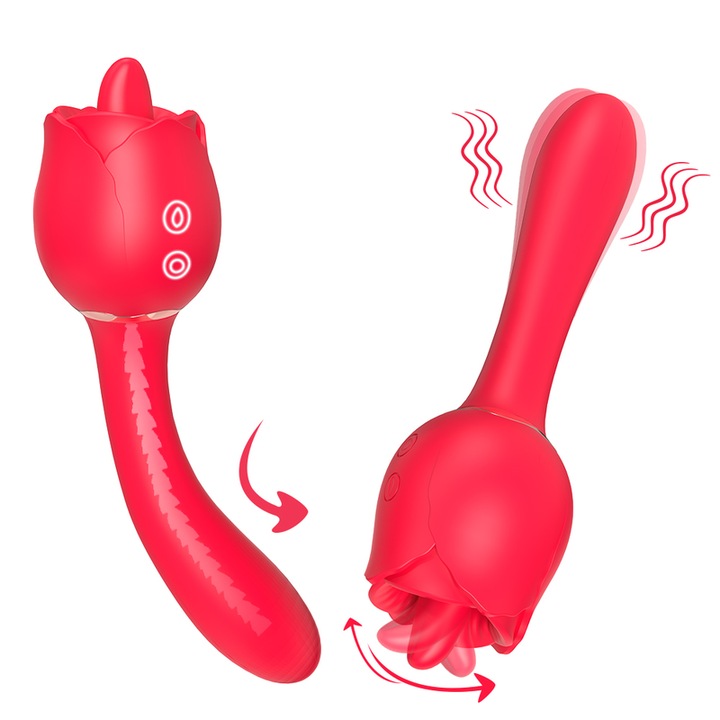 Professzionális vibrátor nőknek, METOY, 9 szívási mód, 9 vibrációs mód, piros, 20 cm