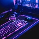 Голяма гумена подложка за мишка, EXCITAT®, RGB LED XL осветление, за игри, първокласна текстилна повърхност, офис, неплъзгаща се, шевове против разкъсване, водоустойчива, захранвана от USB, 300x800x3 мм, черна