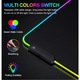 Голяма гумена подложка за мишка, EXCITAT®, RGB LED XL осветление, за игри, първокласна текстилна повърхност, офис, неплъзгаща се, шевове против разкъсване, водоустойчива, захранвана от USB, 300x800x3 мм, черна