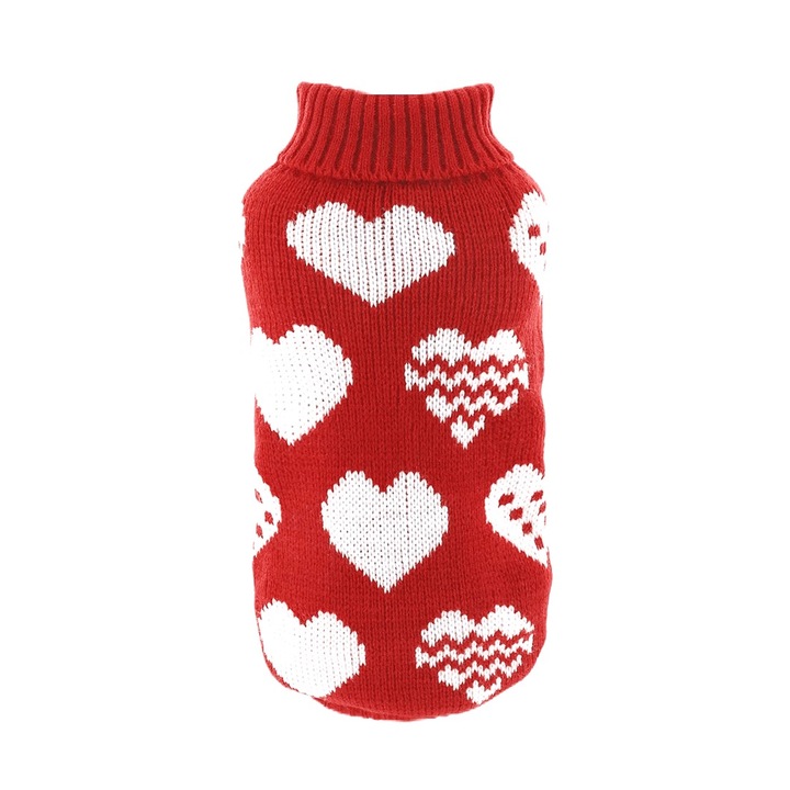 Pulover tricotat pentru caini, Marimea M, P31, Ropet