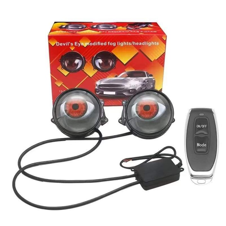 Автокрушки Xentech Light, Котешко око анимация, 12-36v, 3-инчова, LED лупа, Комплект от 2