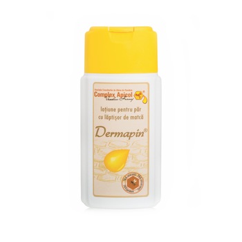 Lotiune impotriva caderii parului cu laptisor de matca si polen, Dermapin, 100 ml Lotiune impotriva caderii parului cu laptisor de matca si polen, Dermapin, 100 ml