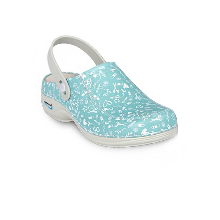 Saboti medicali, ortopedici, Nursingcare Wash'Go Berlin, Sweet aqua, marimea 39