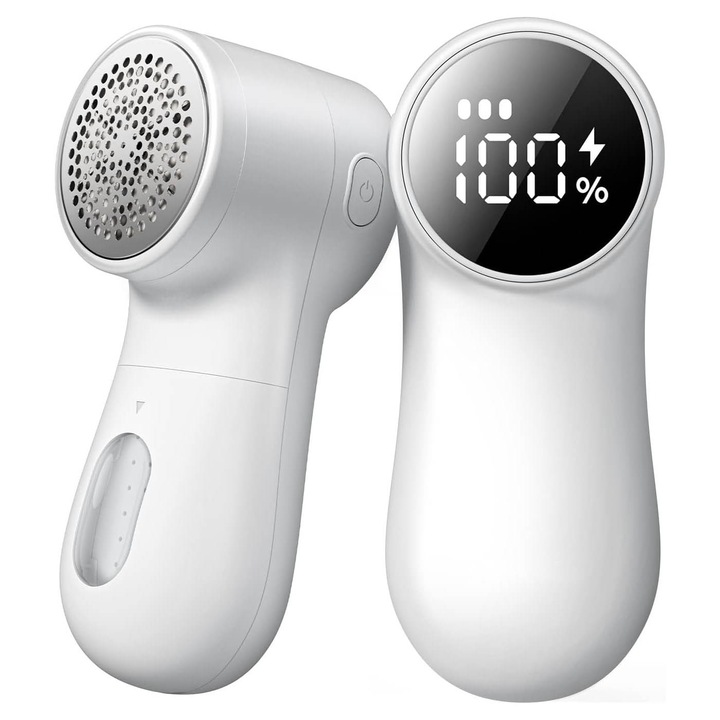 YQLAFT почистващ препарат за мъх, презареждаем, цифров дисплей, бял, 5.5"x2.4"x2.4", 0.1l събирателен капацитет