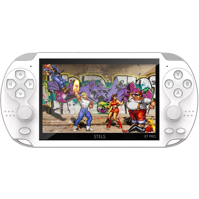 Consola jocuri STELS X7 Pro, ecran color de 4,3 inchi, HDMI, 21.000 de jocuri, alb