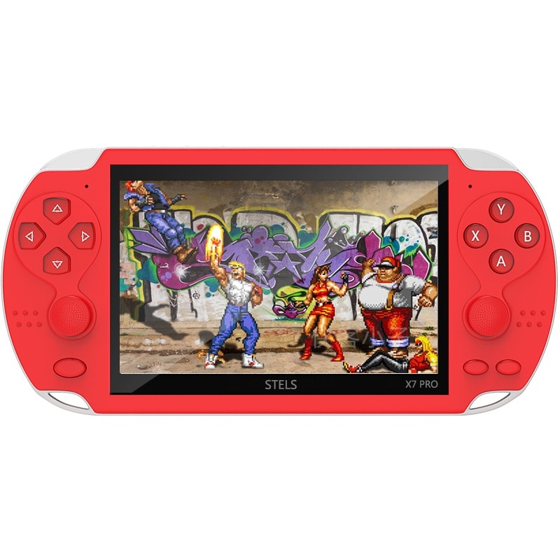 Consola jocuri STELS X7 Pro, ecran color de 4,3 inchi, HDMI, 21.000 de jocuri, rosu