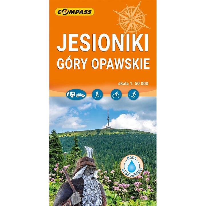Mapa Jesioniki, Gory Opawskie 1:50 000, COMPASS, format B1 (68x98cm), laminata, 2024