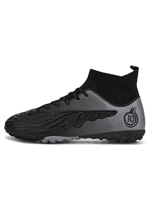 Ghete de fotbal MBrands, 8.0 cu glezna pentru teren sintetic, Negru