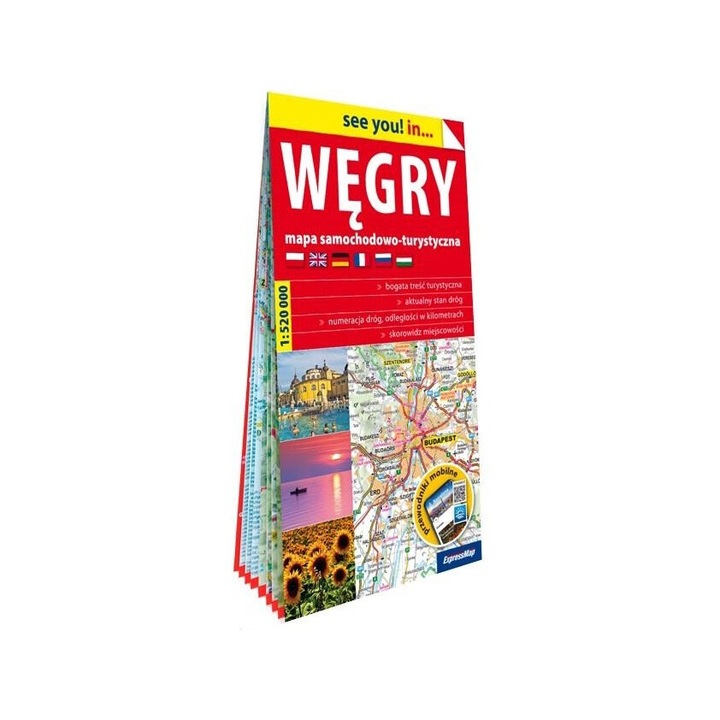 Harta turistica See you! Wegry 1:520 000, ExpressMap, 229x131 mm, 2 pagini, brosata, 2024