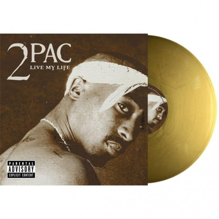 Vinil Tupac Live My Life, Cult Legends, marmorat auriu, 316x321 mm
