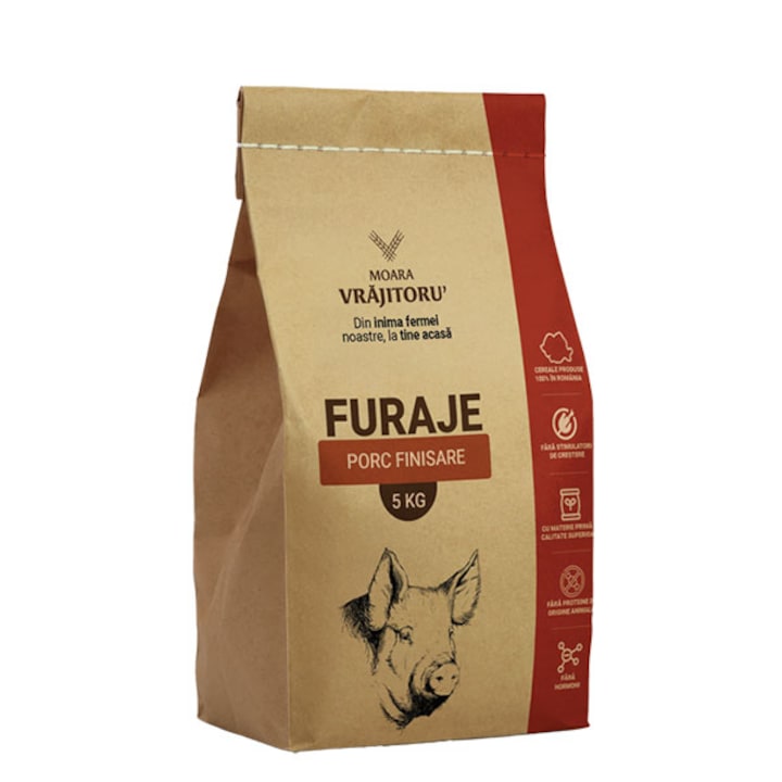 Furaj porci finisare, granulat, 16% proteina, 5 kg, Moara Vrajitoru'