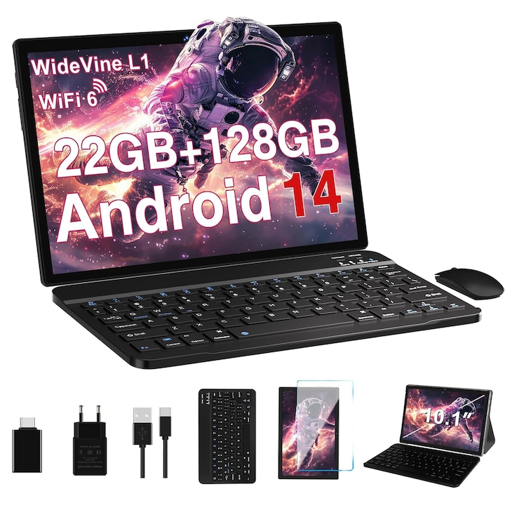 Biegedy B29 táblagép, nyolcmagos, 10,1", 22 GB RAM (6+16), 128 GB, Wi-Fi, fekete