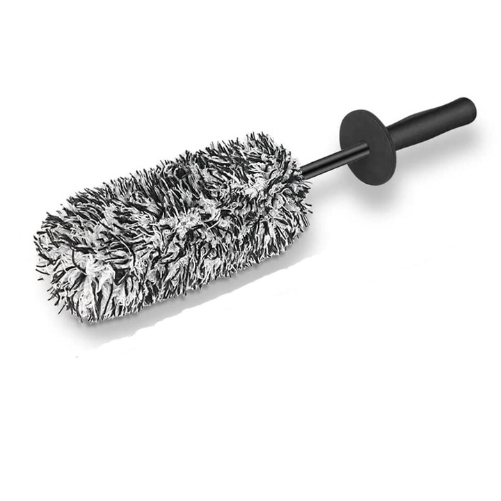 Perie pentru jante din microfibra, 40cm, neagra si alba, set de curatare auto