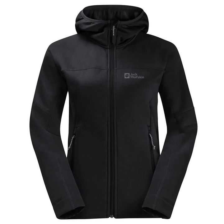 Спортно поларено яке, Jack Wolfskin Hirschberg Hooded FZ W 1710871, Черен