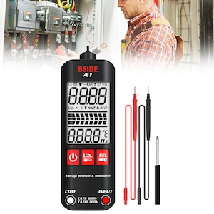 Multimetru Digital Inteligent, Masurare Automata Mod de Culoare Dubla Display Digital LCD Tensiune DC Tensiune AC Bip Pornit/Oprit Detectie Punct de Intrerupere Rezistenta Frecventa Recunoastere Fir Zero/Foc, 0-220V Negru