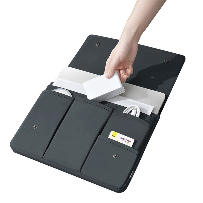 Geanta pentru laptop, 16inch, impermeabila, rezistenta la uzura, rezistenta la socuri, inchidere magnetica, depozitare stiintifica, negru