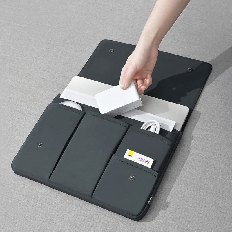 Geanta pentru laptop, 16inch, impermeabila, rezistenta la uzura, rezistenta la socuri, inchidere magnetica, depozitare stiintifica, negru