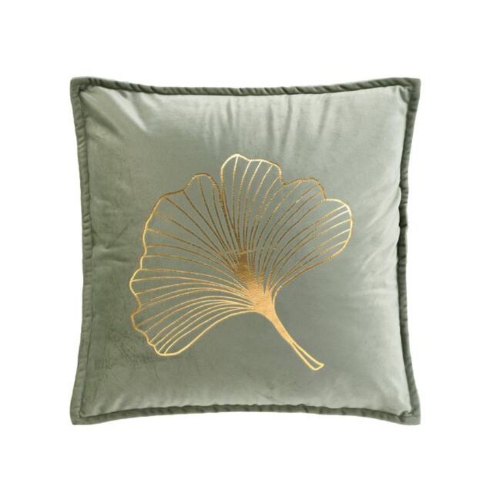 Dekoratív bársonypárna, GLAMA, 45 x 45 cm - zöld