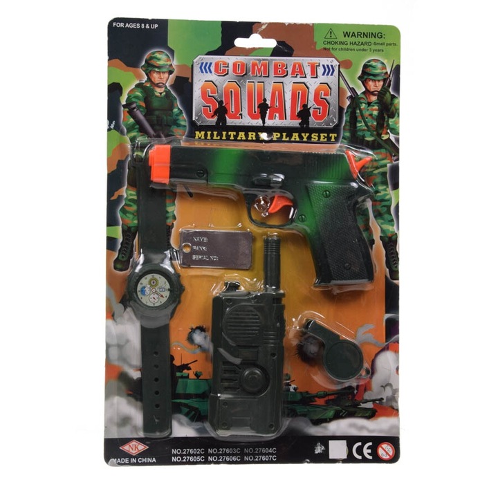 Комплект от 5 военни играчки, детски, многоцветни