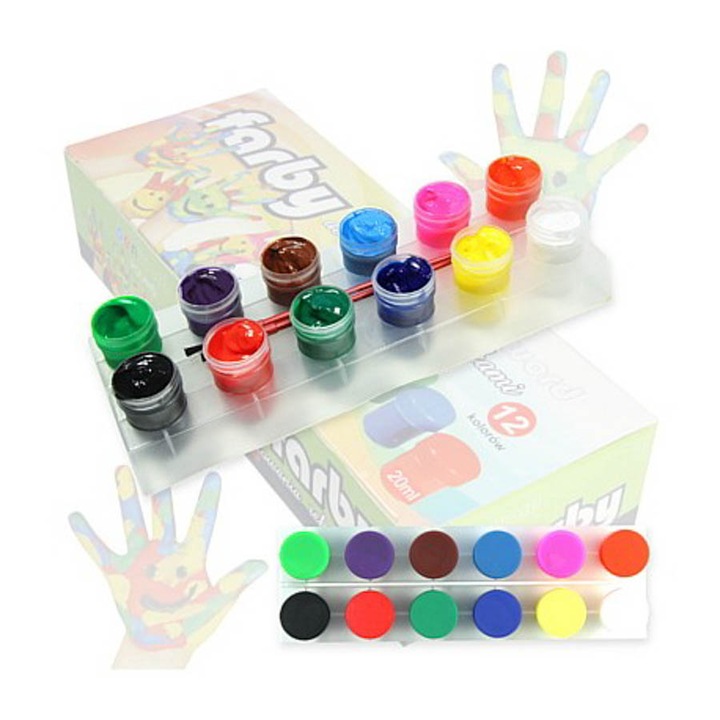 Set acuarele 12 culori, multicolor