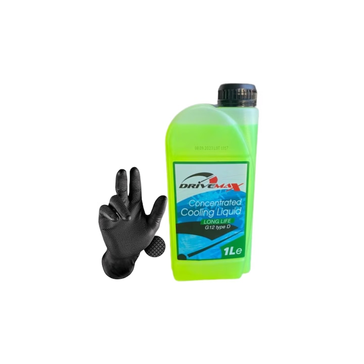 Antigel Auto Verde, Concentrat, type D, G12, long life 1L, 1 pereche manusi