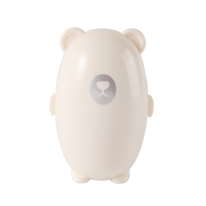 Rola de scame reutilizabila, design ursulet, 7x7x10cm, bej