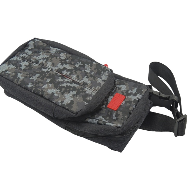 Rucsac multifunctional crossbody, stocare accesorii de joc NS, capacitate mare, calatorie portabila, rezistent la picaturi si respirabil, 170X70X340mm, camuflaj negru