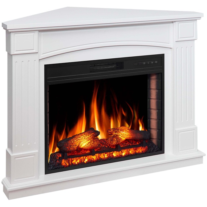 Ъглова електрическа камина ArtiFlame Boston Corner AF28S бяла