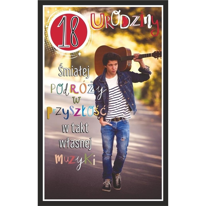 Felicitare Urodziny 18, AbCard, 210x148mm, cu coperta din folie