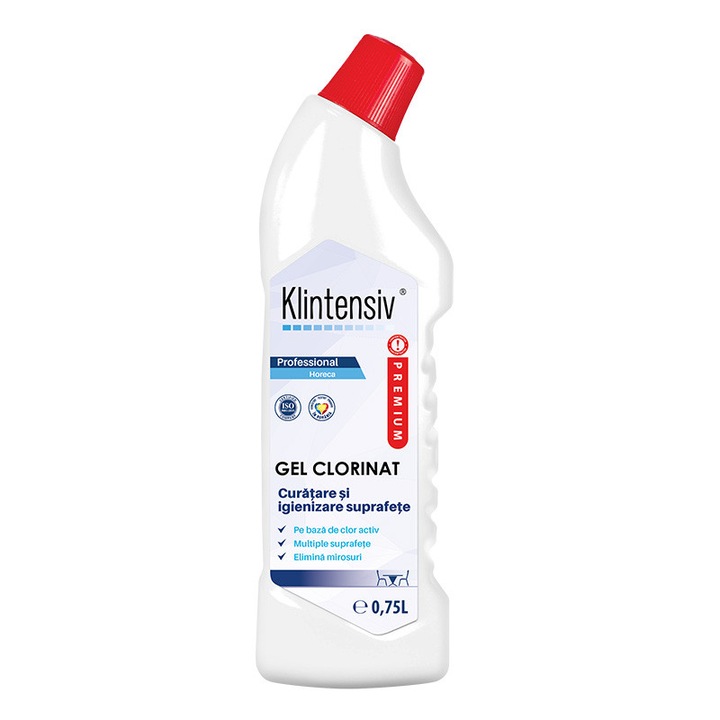 Gel Clorinat pentru Suprafete profesional, Klintensiv, 750ml