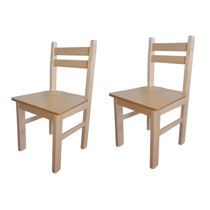 Set scaun din lemn pentru copii, 2 bucati